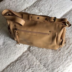 LaMarthe Paris Blonde Leather Shoulder Saddle Bag Handbag